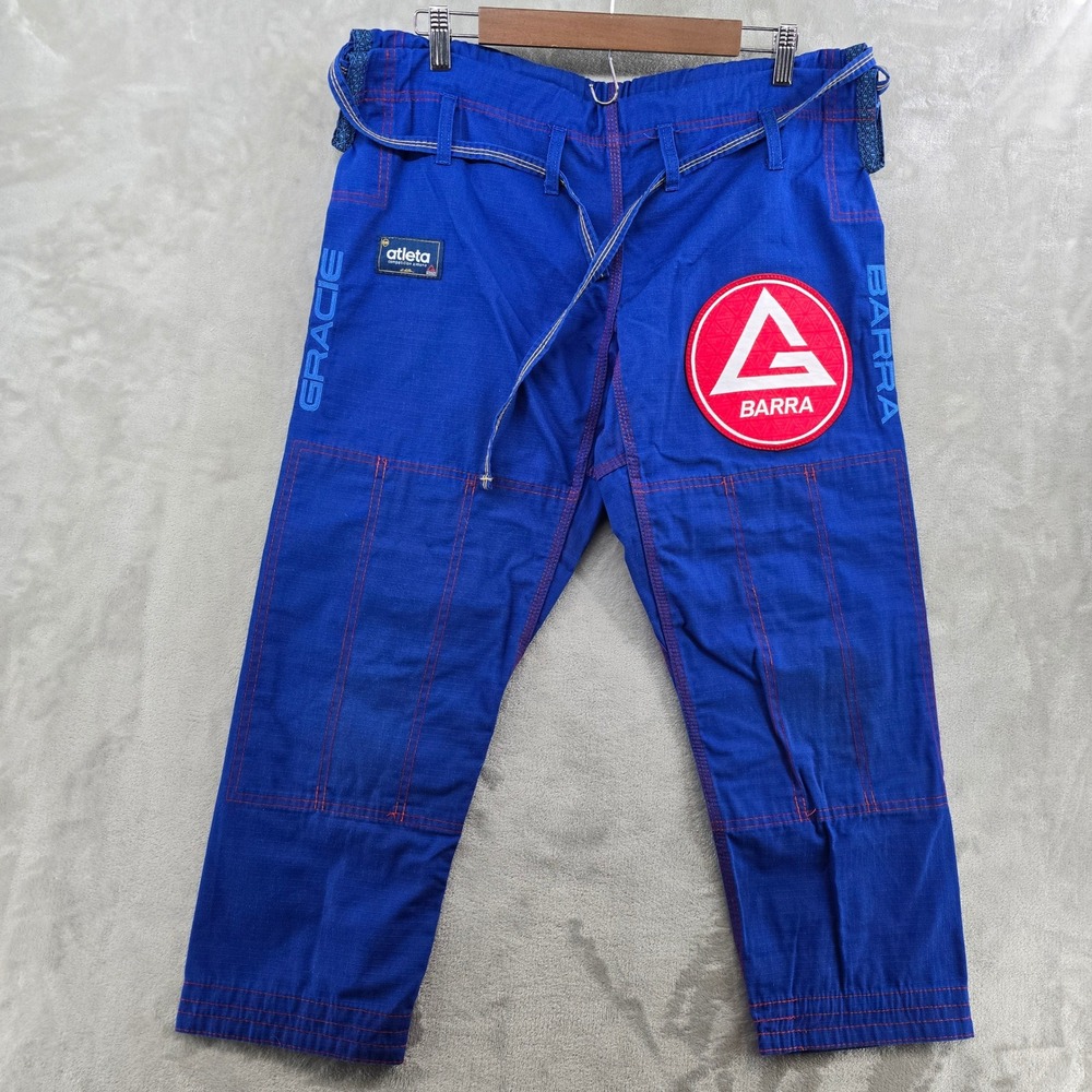 Atleta Gracie Barra BJJ Pants Mens Size A0 Blue Ripstop Competition Kimono Gi